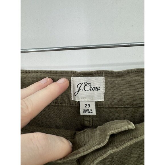 J Crew Slim Wide Leg Pants 29 Garment Washed Army Green Fairy Gremlin Goblin - Picture 7 of 12